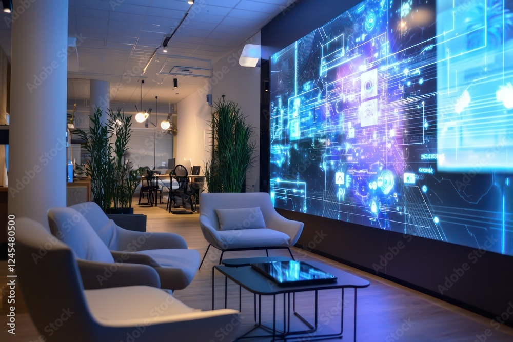 Tech brands benefit from interactive holographic campaigns in a coworking space. Tech brands benefit from interactive holographic campaigns in a coworking space.