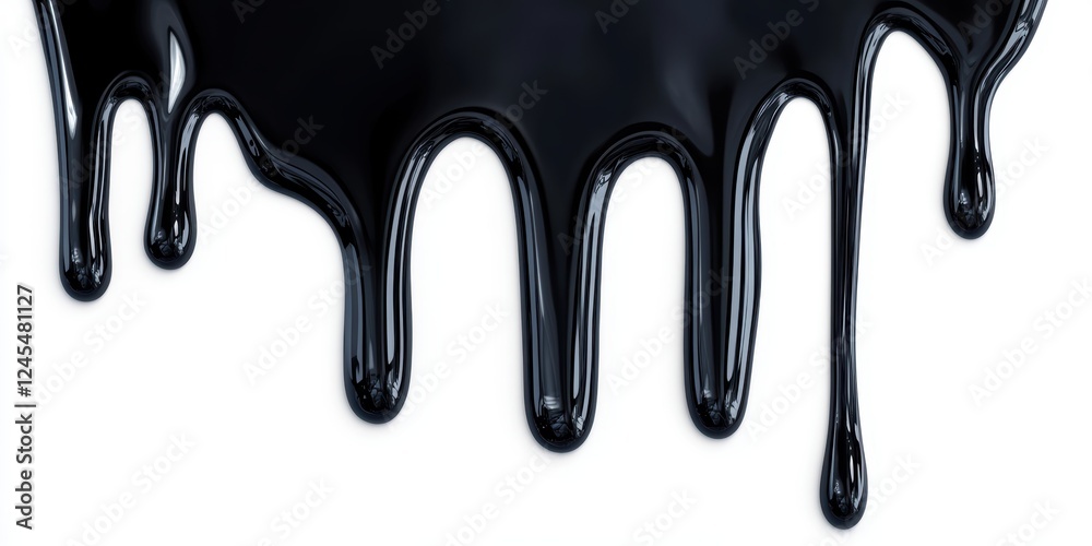 Black paint dripping isolated on a white background Black paint dripping isolated on a white background