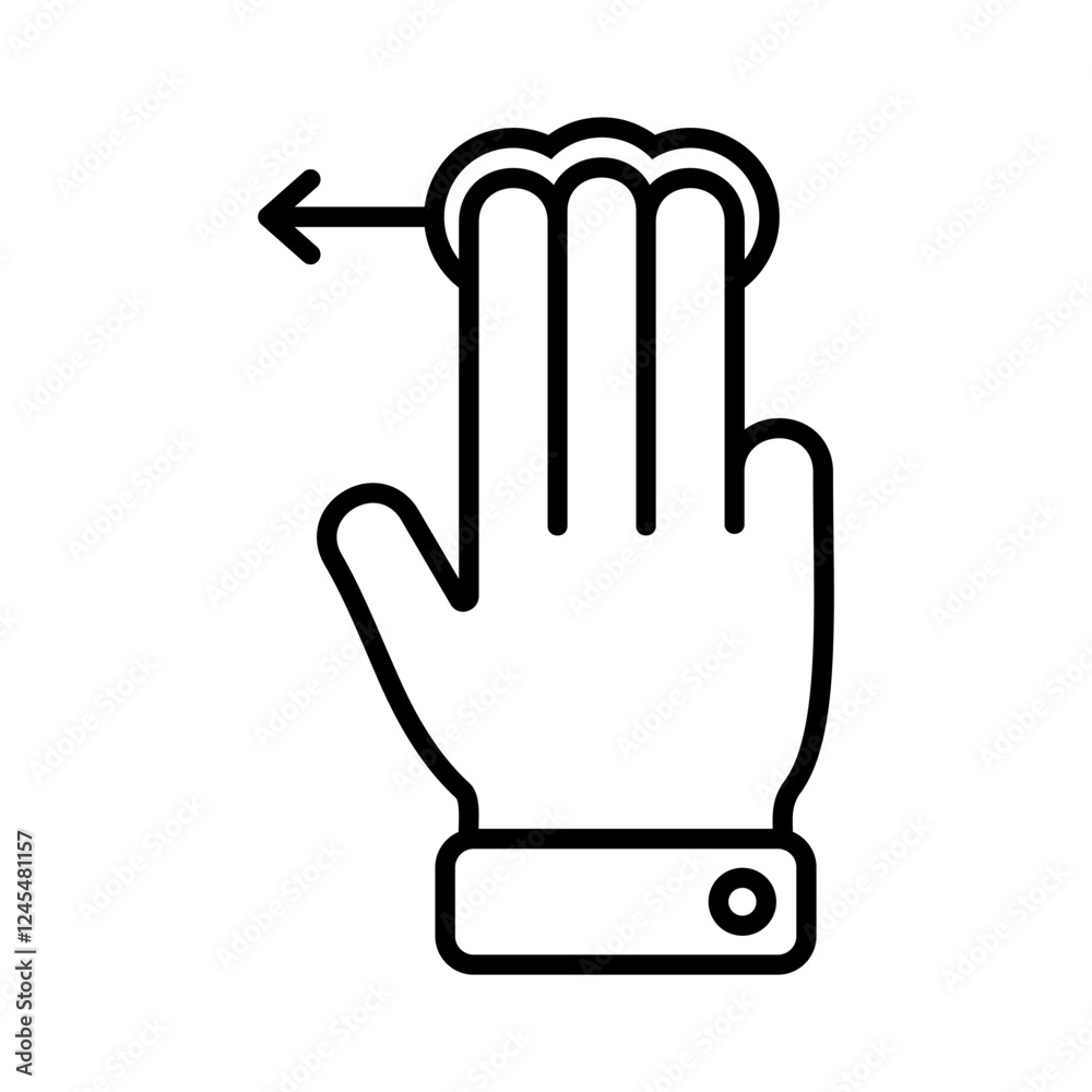 Hand Gesture Swipe Left Icon Hand Gesture Swipe Left Icon