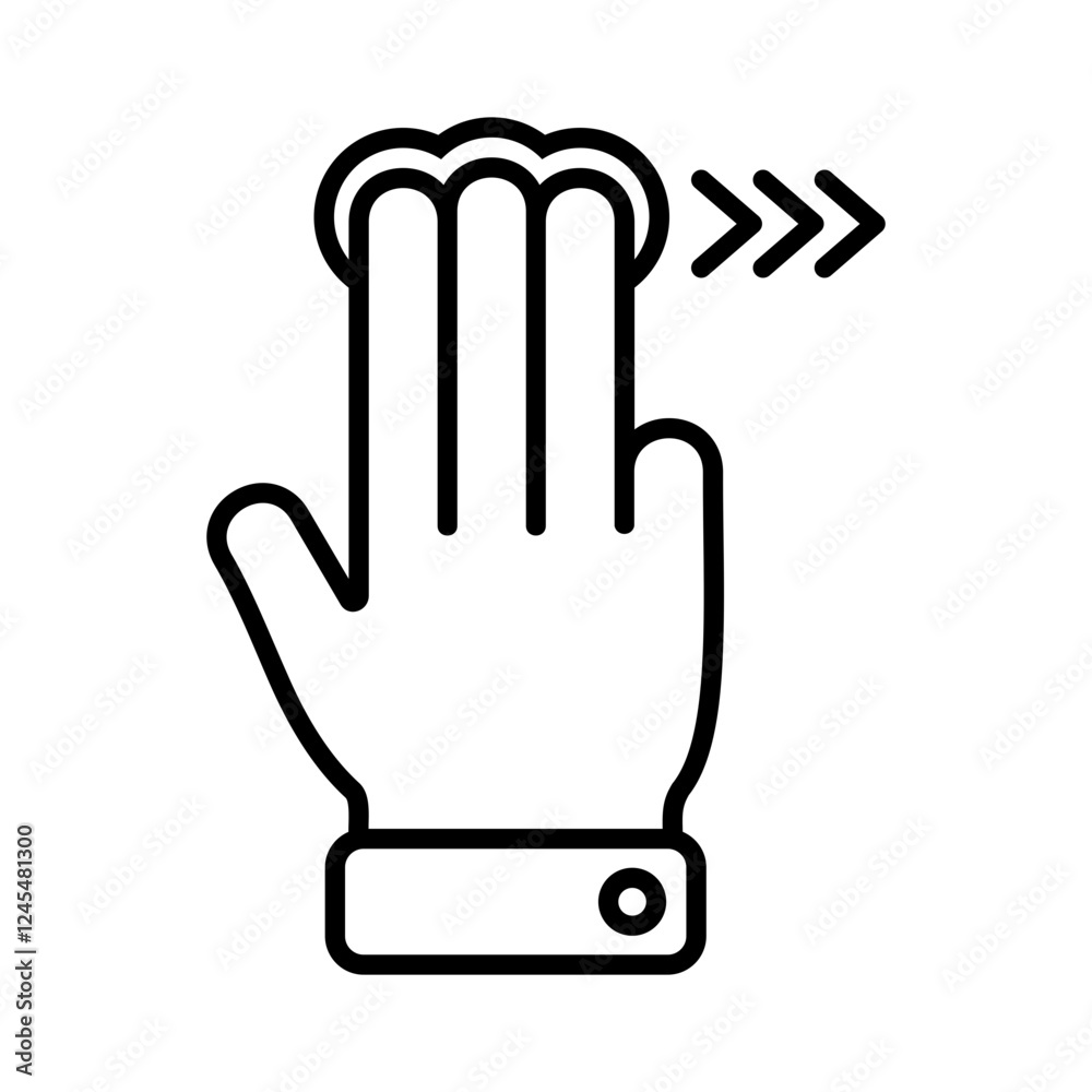 Hand Gesture Swipe Right Icon Hand Gesture Swipe Right Icon