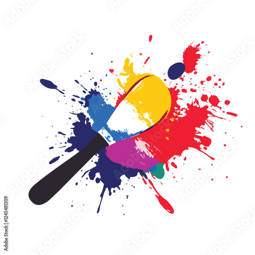 An artist's palette with paint splashes illustrates the content creation section of the Adobe Stock websit