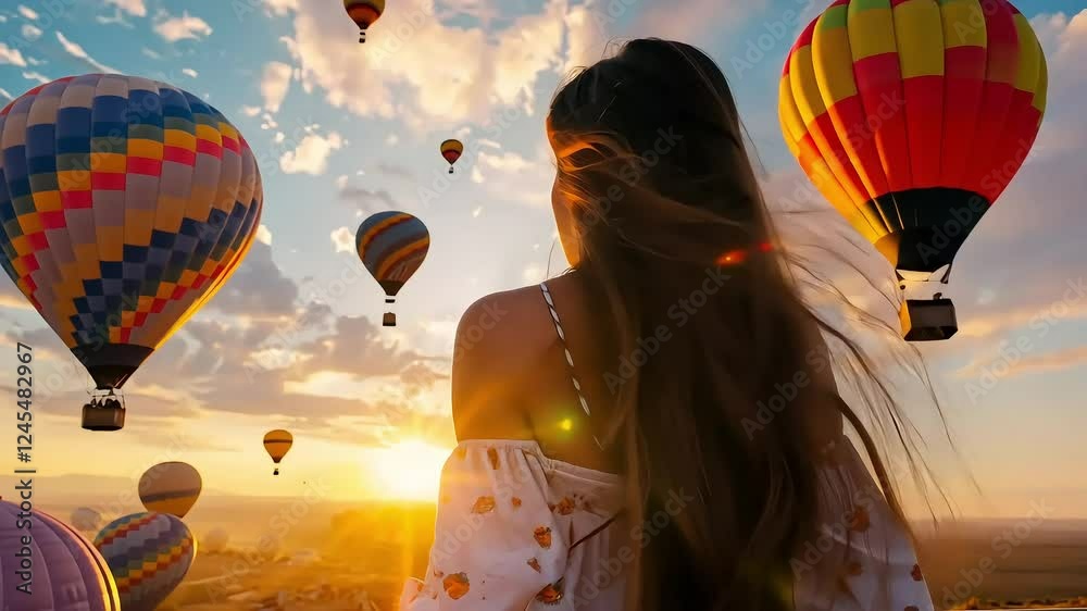 Captivating sunrise hot air balloon journey: aerial adventure and serene sky gazing experience