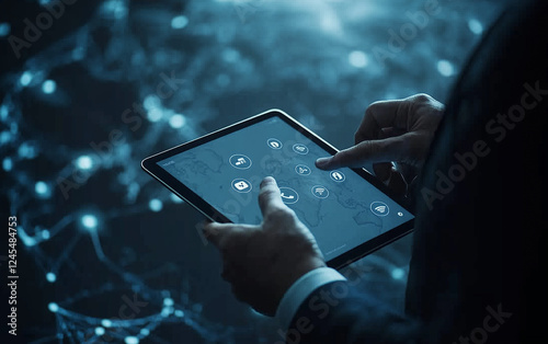 hand holding the tablet