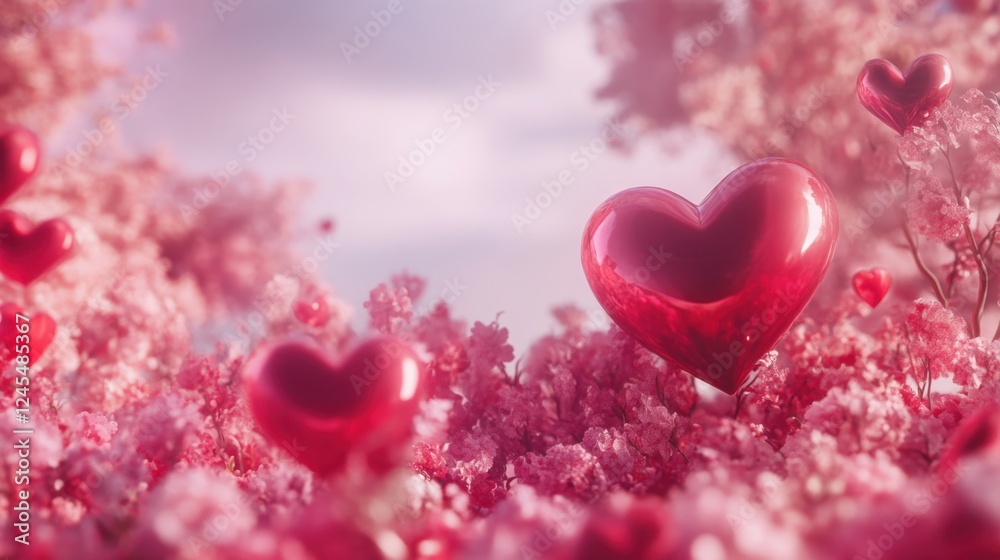 Obraz premium Valentines day sale background - Valentine's Day Concept.