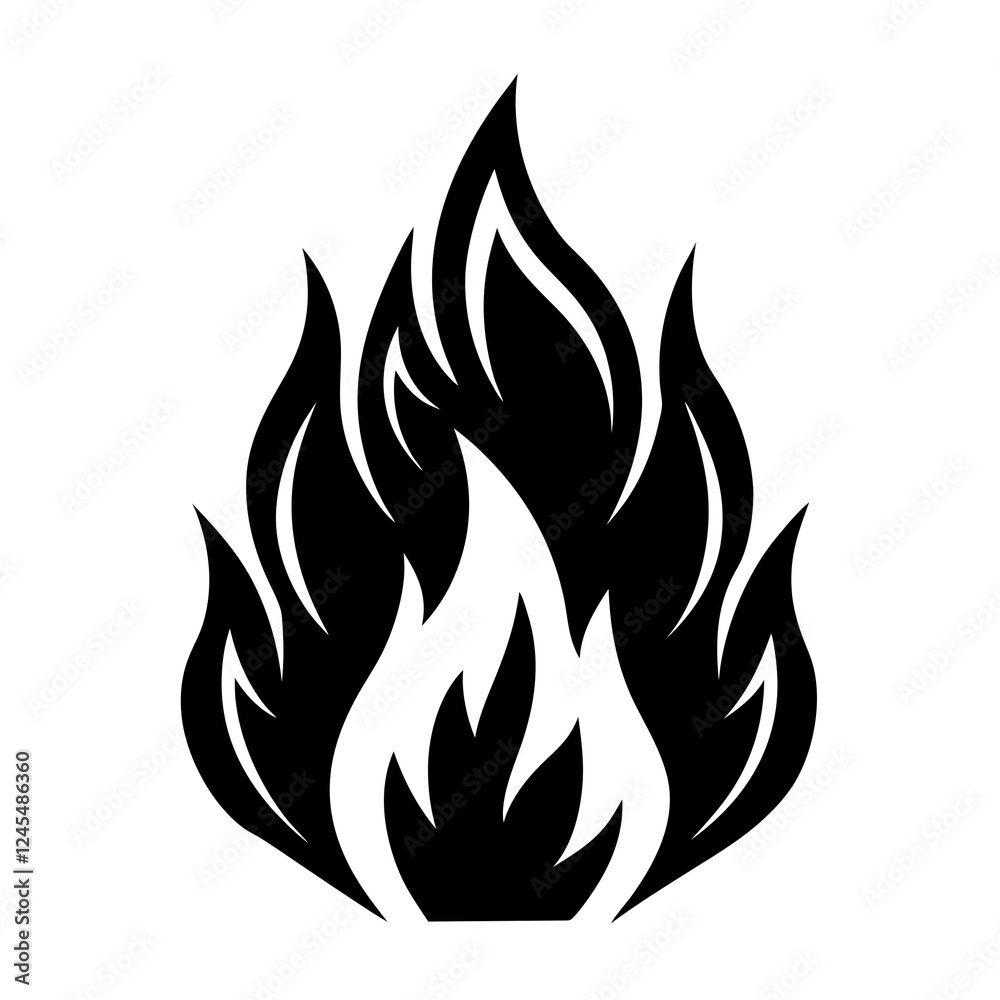 Fire icon collection, Fire flame symbol, Bonfire silhouette logotype, Flames symbols set flat style - stock vector, Silhouette vector illustration Fire icon collection, Fire flame symbol, Bonfire silhouette logotype, Flames symbols set flat style - stock vector, Silhouette vector illustration