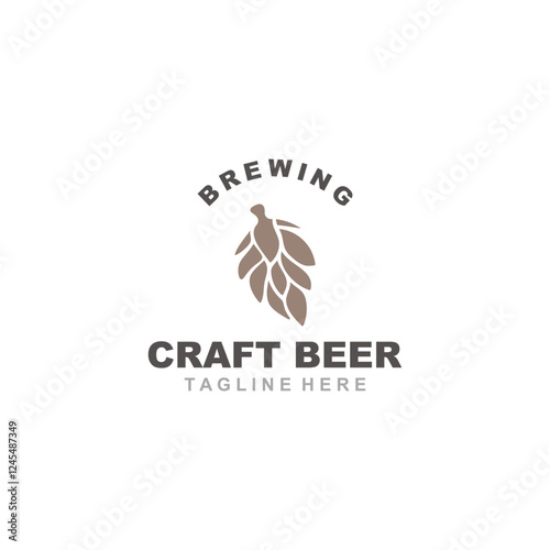 Brewery logo craft beer template design emblems beer cafe, bar, brewing company illustration