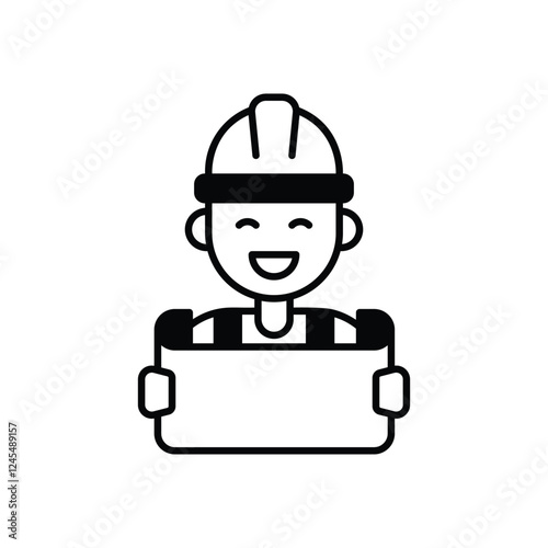 Architect icon isolated on a white background. Vector illustration.