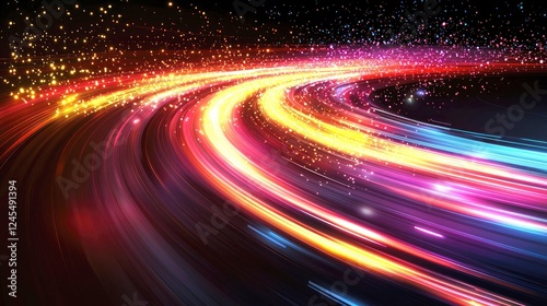 Abstract Cosmic Swirl: Vibrant Energy and Motion in a Colorful Universe