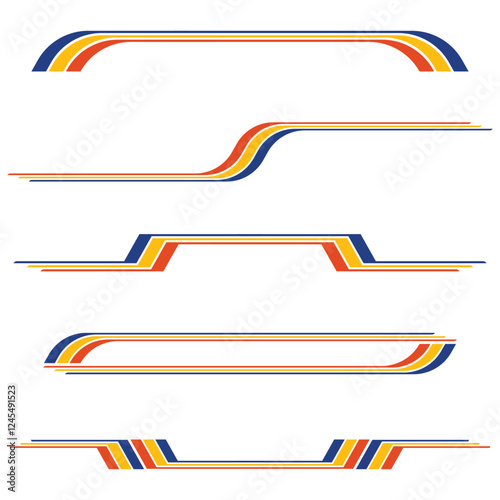 Racing three colours linear decals