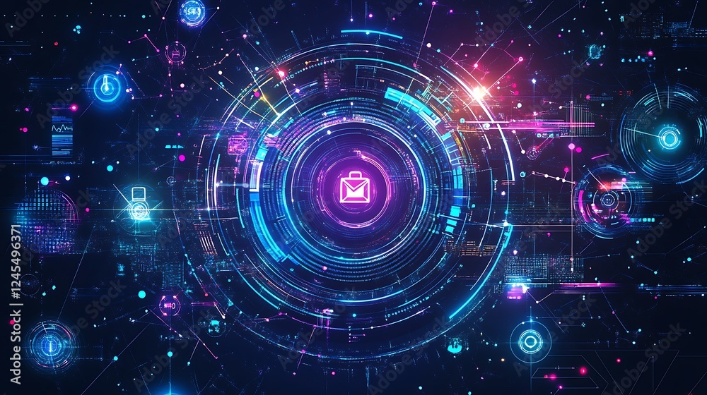 Futuristic Digital Network Data Communication System Futuristic Digital Network Data Communication System