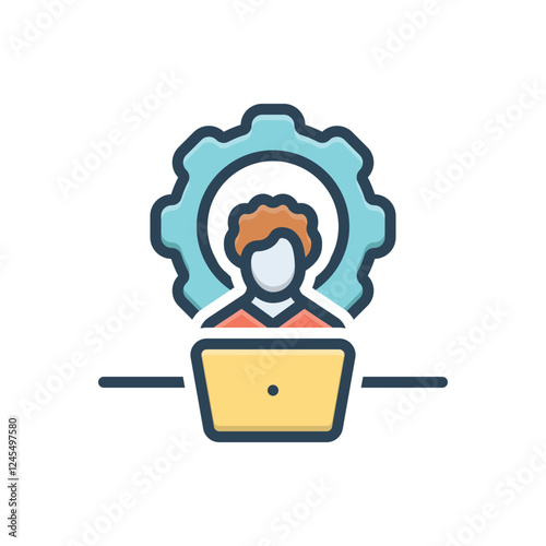 Color illustration icon for service