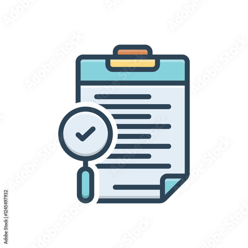 Color illustration icon for audit