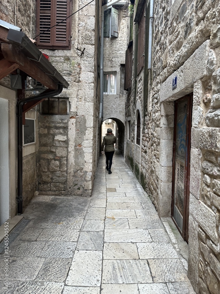 Narrow street in old town of Split Croatia Narrow street in old town of Split Croatia