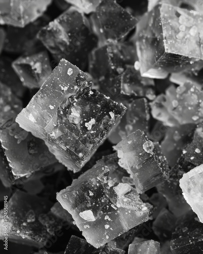 Magnified View of Intricately Designed Kosher Salt Crystals Bringing the Beauty of Nature Up Close