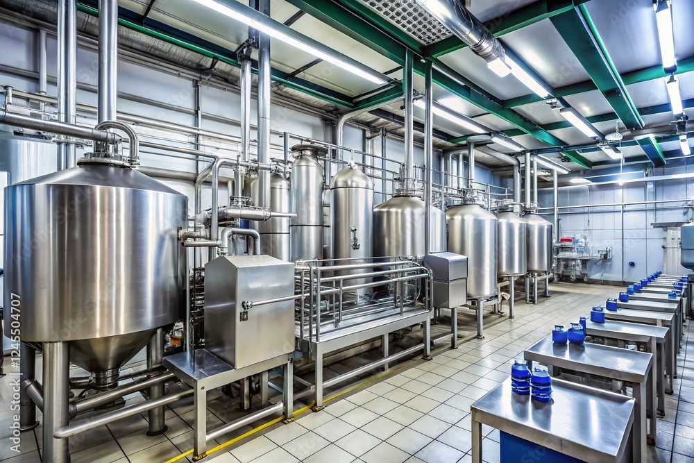 Dairy Farm Milk Processing: From Cow to Carton - High-Quality Stock Photo Dairy Farm Milk Processing: From Cow to Carton - High-Quality Stock Photo