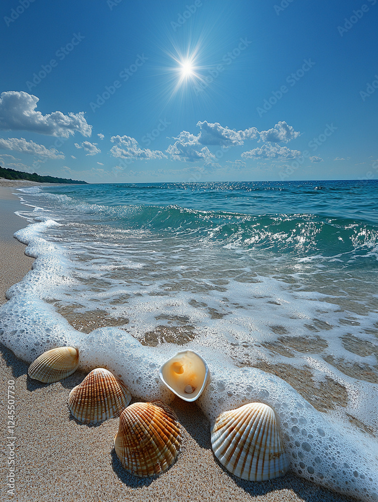 Obraz premium sea shells on the beach