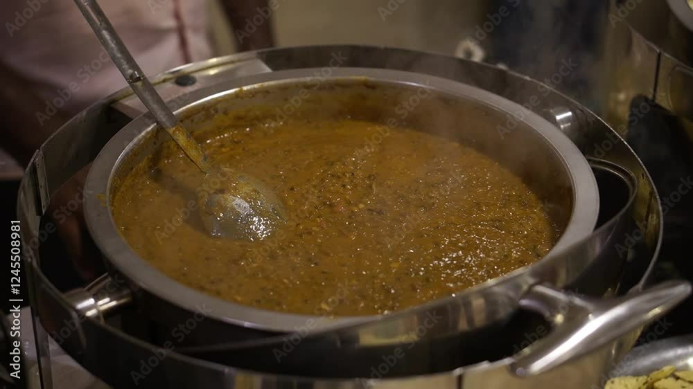 Punjabi dish. Dal makhani ready to serve in wedding. Punjabi dish. Dal makhani ready to serve in wedding.