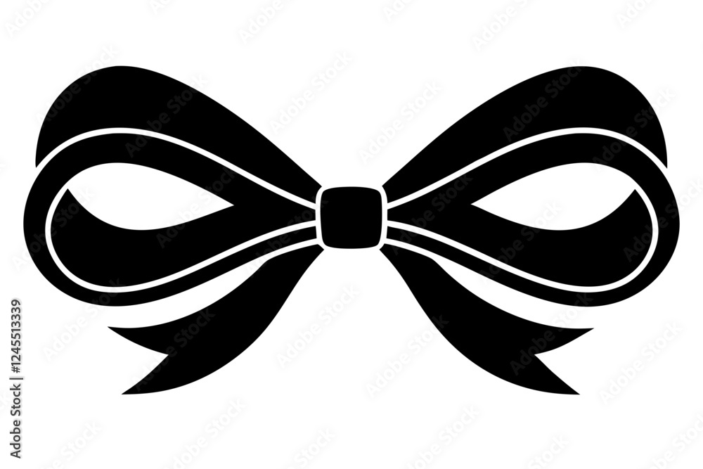 Ribbon Bow Silhouette Vector illustration Ribbon Bow Silhouette Vector illustration