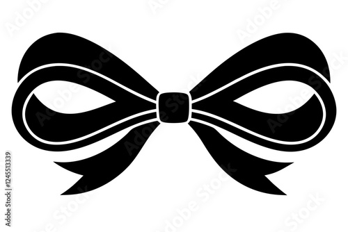 Ribbon Bow Silhouette Vector illustration