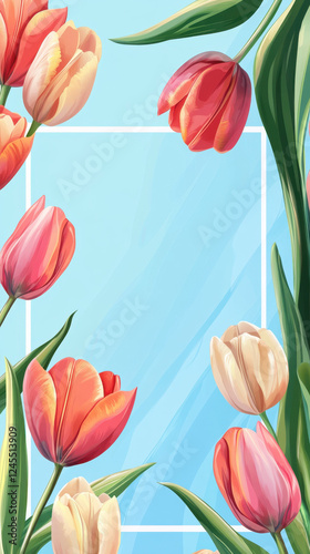 Create a bright and colorful birthday card in a modern style Generative AI	