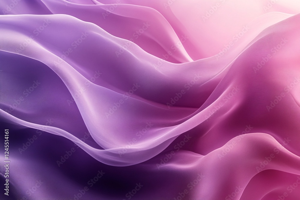 Fototapeta premium Abstract Purple and Pink Fabric Draped Waves