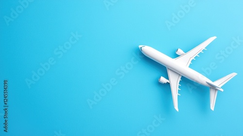 Wallpaper Mural Airplane model on blue background, travel planning concept Torontodigital.ca