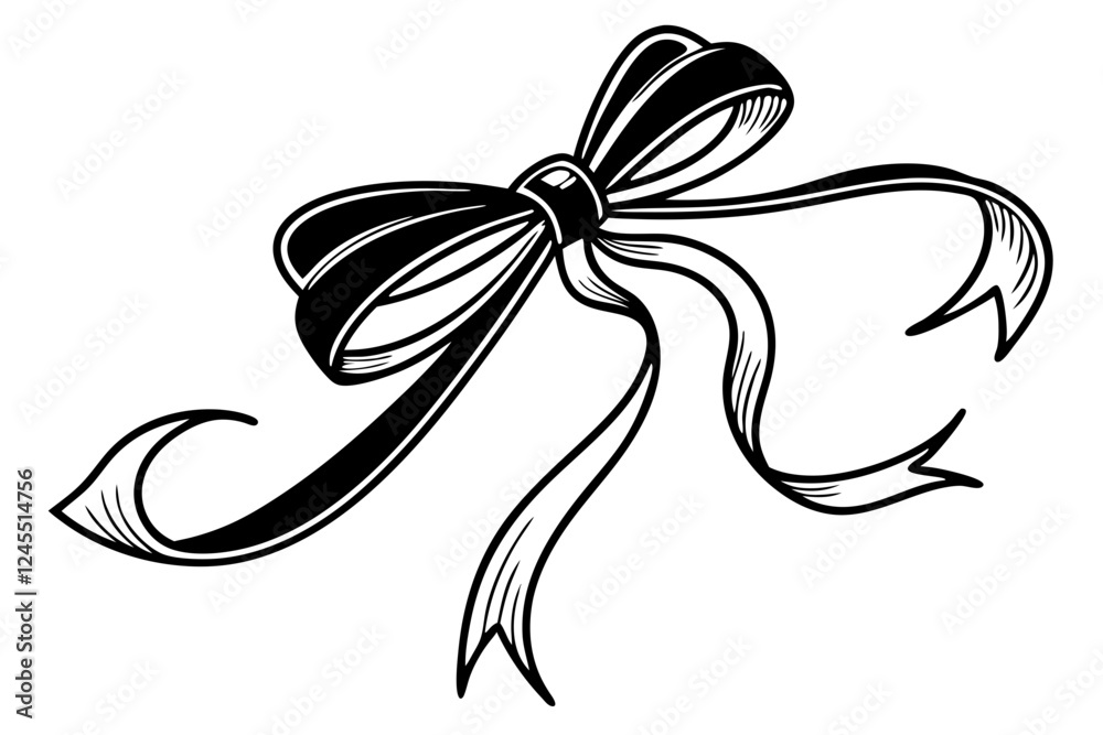 Ribbon Bow Silhouette Vector illustration Ribbon Bow Silhouette Vector illustration