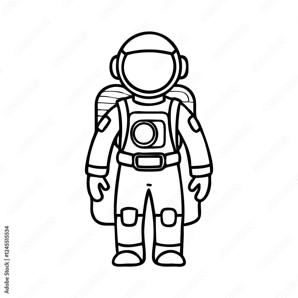 Astronaut Floating Line Icon Vector Astronaut Floating Line Icon Vector