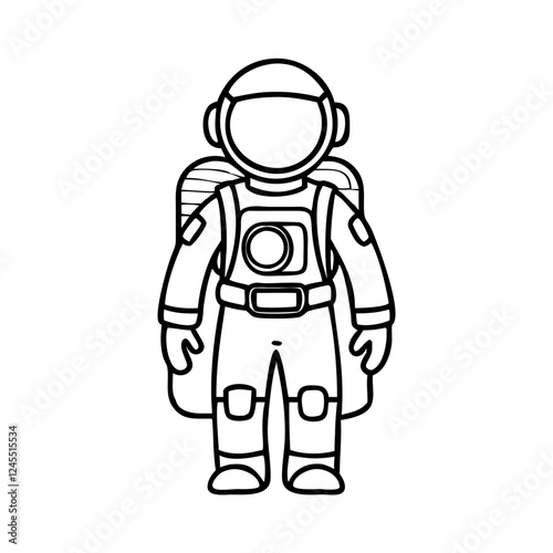 Astronaut Floating Line Icon Vector