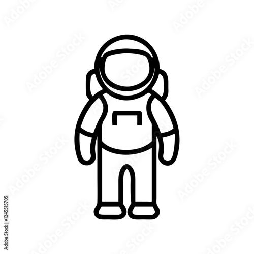 Astronaut Floating Line Icon Vector