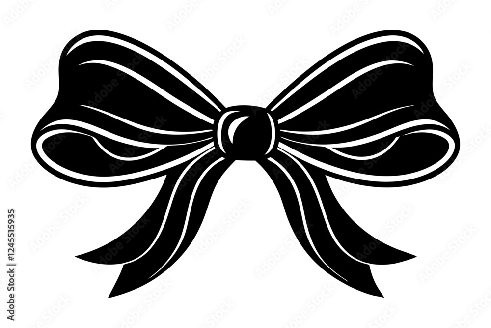 Ribbon Bow Silhouette Vector illustration Ribbon Bow Silhouette Vector illustration