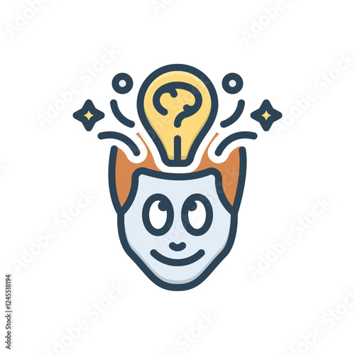 Color illustration icon for inspired