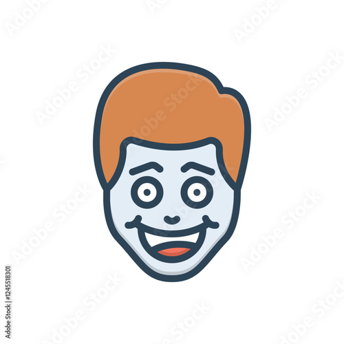 Color illustration icon for joyful