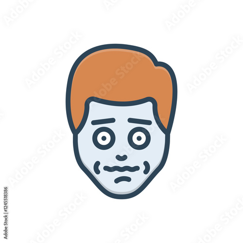 Color illustration icon for nervous