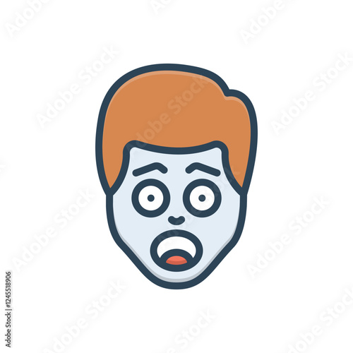 Color illustration icon for surprised