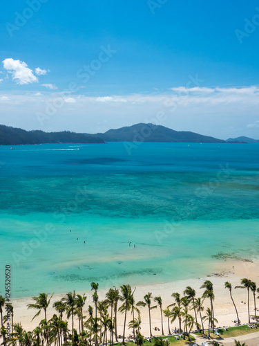 View from balcony at resort on Hamilton Island overlooking Catseye Beach in the Whitsundays