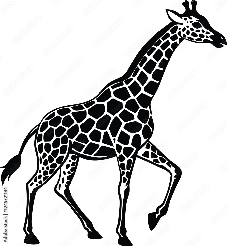 Obraz premium Beautiful adult giraffe vector art illustration