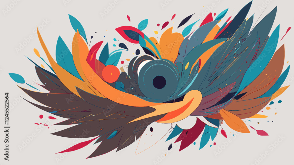 Obraz premium Colorful Abstract Vector Art Bold and Dynamic Design for Eye-catching Digital Creations