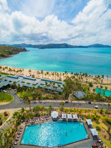 View from resort at Catseye beach on Hamilton Island in the Whitsundays