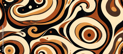 Pattern. Abstract Swirl Pattern with Earthy Tones