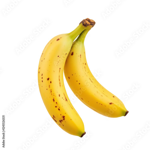 two banana isolated on white background with clipping path photo