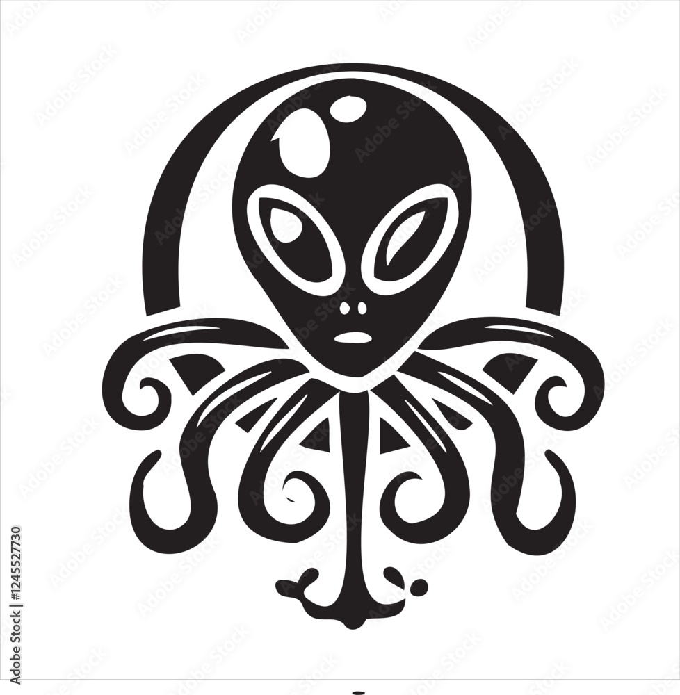 A playful alien icon with a modern and minimalistic design, featuring a unique extraterrestrial face. Perfect for sci-fi themes, gaming, technology projects, and creative branding. A playful alien icon with a modern and minimalistic design, featuring a unique extraterrestrial face. Perfect for sci-fi themes, gaming, technology projects, and creative branding.