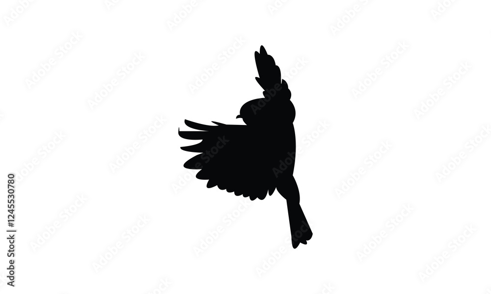 Flying African Blue Tit bird Silhouette Design And Vector Illustration. Flying African Blue Tit bird Silhouette Design And Vector Illustration.
