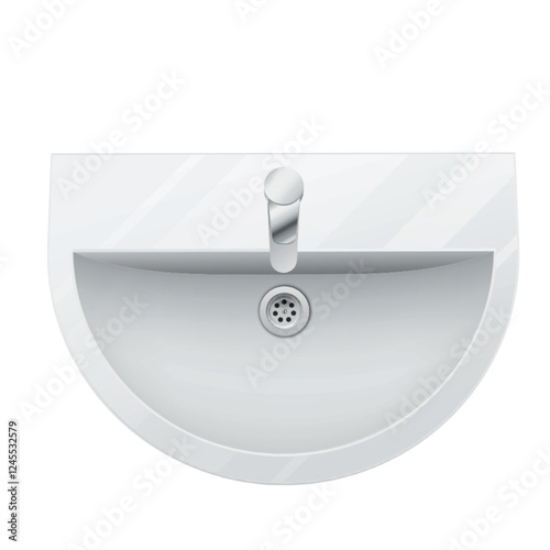 Elegant ceramic sink viewed from above showcases modern design and clean lines perfect for contemporary bathrooms or kitchens