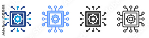 Digital transformation icon set multiple style collection