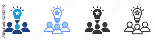 Customer insight icon set multiple style collection