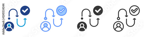 Customer journey icon set multiple style collection
