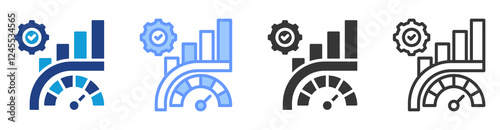 High performance culture icon set multiple style collection