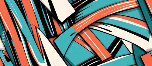 Pattern. Colorful Abstract Patterns with Bold Lines and Shapes
