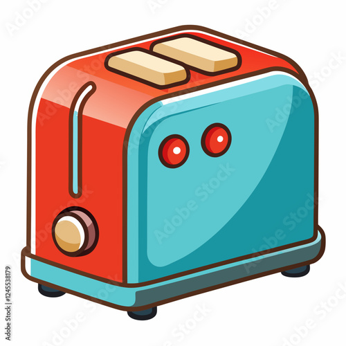 Toaster icon in a colorful, playful design